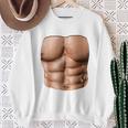 Fake Muscle Under Clothes Chest Six Pack Abs Sweatshirt Gifts for Old Women