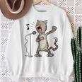 Cat Singing Karaoke Sweatshirt Gifts for Old Women