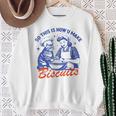 Vintage Housewife So This Is How You Make Biscuits Cat Sweatshirt Gifts for Old Women
