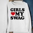 Girls Heart My Swag Girls Love My Swag Valentine's Day Heart Sweatshirt Gifts for Old Women