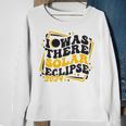 Groovy Vintage Retro I Was There Solar Eclipse 2024 Sweatshirt Gifts for Old Women