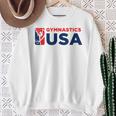 Gymnastics Usa Support The Team Usa Flag Sweatshirt Gifts for Old Women