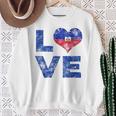 Haiti Vintage Love Heart Flag Haitian Flag Day Sweatshirt Gifts for Old Women
