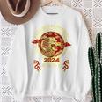 Happy Chinese New Year 2024 Year Of The Dragon 2024 Vintage Sweatshirt Gifts for Old Women