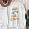 Hello Summer – Mit Sand Meer Sonnenschirm Und Palmenstimmung Sweatshirt Geschenke für alte Frauen