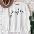 J'adore French Words Sweatshirt Gifts for Old Women