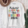 Kinder Tschüss Kindergarten Hallo Schule 2024 Kita Abgänger Sweatshirt Geschenke für alte Frauen