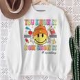 You Know It Now Show It Test Day Smile Face Testing Teacher Sweatshirt Gifts for Old Women