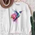 Kolibri-Kunst Rose Tier Bunte Grafik Kolibri Sweatshirt Geschenke für alte Frauen