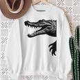 Krokodil Silhouette Mit Kralle Fun Mitgebsel Füratertag Sweatshirt Geschenke für alte Frauen