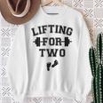 Lifting For Two Pregnancy Workout Sweatshirt Gifts for Old Women