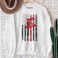 Lineman American Flag Electric Cable Lineworker Sweatshirt Gifts for Old Women