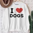 I Love Dogs Amante De Los Perros Retro I Heart Dogs Camisa de entrenamiento Regalos para ancianas
