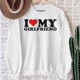 I Love My Girlfriend Gf I Heart My Girlfriend Gf White Sweatshirt Gifts for Old Women