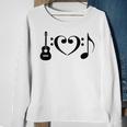 I Love Music Using Acoustic Guitar Bass Clefs Note Sweatshirt Gifts for Old Women