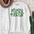 Mama's Lucky Charm Happy St Patrick's Day Groovy Sweatshirt Gifts for Old Women