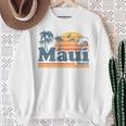 Maui Hawaii Vintage Surf Beach Surfing 70'S Retro Hawaiian Sweatshirt Gifts for Old Women