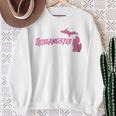 Michigangster Detroit Michigan Midwest Mitten Sweatshirt Gifts for Old Women