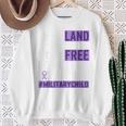 Military Child Month Purple Up Land Of The Free Daddy Brave Sweatshirt Gifts for Old Women