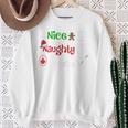 Nice Naughty Canadian Canada Santa Christmas Pyjama Pjs Sweatshirt Gifts for Old Women