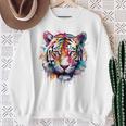 Obra De Arte De Tigre Colorido Animal Arte Tigre Camisa de entrenamiento Regalos para ancianas