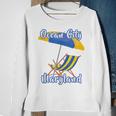 Ocean City Maryland Striped Umbrella Beach Chair Sweatshirt Gifts for Old Women