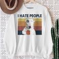 Odio A La Gente Bull Terrier Odio Retrointage Camisa de entrenamiento Regalos para ancianas