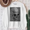 Optical Illusion Skull Stripes Effect &Sweatshirt Gifts for Old Women