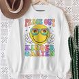 Peace Out Kindergarten Hippie Smile Face Last Day Of School Sweatshirt Gifts for Old Women