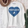 Portland Maine Heart Pride Retro Love Sweatshirt Gifts for Old Women