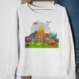 Prehistoric Landscape Dinosaurs Volcano Mountains Sweatshirt Gifts for Old Women