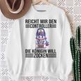 Ps5 Console Gamer Zocken Reichmir Den Controller Queen Going Sweatshirt Geschenke für alte Frauen