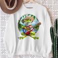 Puerto Rico Coqui Frog Playing Guitar Taino Boricua Sweatshirt Gifts for Old Women