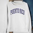 Puerto Rico Varsity Style Navy Blue Text Sweatshirt Gifts for Old Women