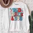 Red White And Due Retro Cute 4Th Of July Pregnancy Patriotic Sweatshirt Gifts for Old Women