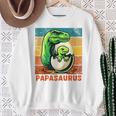 Retro Papasaurusatertag Bester Papa T-Rex Papa Dinosaur Raglan Sweatshirt Geschenke für alte Frauen