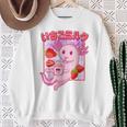 Retro Strawberry Milk Anime Kawaii Axolotl Strawberry Milk Pink Sweatshirt Geschenke für alte Frauen