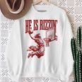 He Is Rizzin Jesus Basketball Easter Meme Sweatshirt Gifts for Old Women