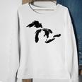 State Of Michigan Great Lakes Water Map Sweatshirt Gifts for Old Women