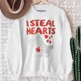 I Steal Hearts Trex Dino Baby Boy Valentines Day Toddler Sweatshirt Gifts for Old Women