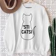 Sticatsi Sticazzi Phrase Ironic Writing With Cat Sweatshirt Gifts for Old Women