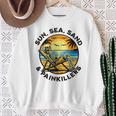 Sun Sea San Painkillers Chronic Pain Illness Spoonie Humour Sweatshirt Gifts for Old Women