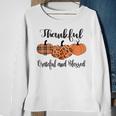Thankful Grateful Blessed Plaid Leopard Pumpkin Thanksgiving Sweatshirt Gifts for Old Women