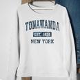 Tonawanda New York Ny Vintage Sports Navy Print Sweatshirt Gifts for Old Women
