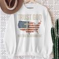 Trust God Not The Government Christian Faith America Flag Sweatshirt Gifts for Old Women