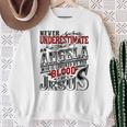 Never Underestimate Angela Family Name Sweatshirt Gifts for Old Women