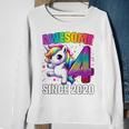 Unicorn 4Th Birthday 4 Year Old Unicorn Party Girls Outfit Sweatshirt Gifts for Old Women