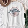 Vintage America Land Of The Free Because Of The Brave Sweatshirt Gifts for Old Women