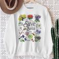 Vintage Botanical Save The Bees Sweatshirt Gifts for Old Women