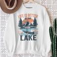 Vintage Retro Life Is Better At The Lake Lake Life Sweatshirt Gifts for Old Women